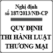 Nghị định quy định chi tiết thi hành luật thương mại số 187/2013/NĐ-CP