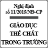 Nghị định quy định về giáo dục thể chất trong nhà trường số 11/2015/NĐ-CP