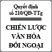 Quyết định chiến lược văn hóa đối ngoại số 210/QĐ-TTg