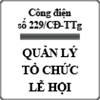 Công điện quản lý và tổ chức lễ hội số 229/CĐ-TTg