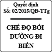 Quyết định chế độ bồi dưỡng đối với kiểm ngư viên số 02/2015/QĐ-TTg