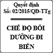 Quyết định chế độ bồi dưỡng đối với kiểm ngư viên số 02/2015/QĐ-TTg