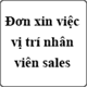 Mẫu đơn xin việc vị trí nhân viên Sales