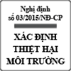 Nghị định quy định về xác định thiệt hại đối với môi trường số 03/2015/NĐ-CP