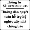 Thông tư hướng dẫn lập dự toán hỗ trợ hộ nghèo xây nhà chống bão số 18/2015/TT-BTC