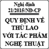 Nghị định về quy định quyền nhuận bút đối với tác phẩm nghệ thuật số 21/2015/NĐ-CP