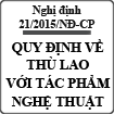 Nghị định về quy định quyền nhuận bút đối với tác phẩm nghệ thuật số 21/2015/NĐ-CP