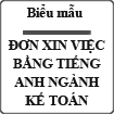Đơn xin việc bằng tiếng anh - Accountant