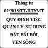 Thông tư quy định và quản lý sử dụng đất bãi bồi, ven sông số 02/2015/TT-BTNMT