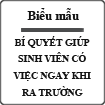 Bí quyết giúp sinh viên có việc ngay khi ra trường