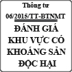 Thông tư quy định kỹ thuật đánh giá vùng có khoáng sản độc hại số 06/2015/TT-BTNMT