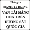 Thông tư quy định vận tải hàng hóa trên đường sắt quốc gia số 83/2014/TT-BGTVT