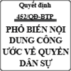 Quyết định phê duyệt đề án đẩy mạnh nội dung công ước quốc tế về quyền dân sự số 452/QĐ-BTP