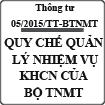 Thông tư ban hành quy chế quản lý Khoa học và Công nghệ của bộ Tài nguyên và Môi Trường số 05/2015/TT-BTNMT