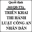 Quyết định triển khai thi hành Luật Công an nhân dân số 363/QĐ-TTg