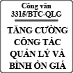 Công văn về việc tăng cường công tác quản lý và bình ổn giá số 3315/BTC-QLG