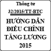 Thông tư 32/2015/TT-BTC hướng dẫn điều chỉnh tiền lương cho cán bộ có hệ số lương từ 2,34 trở xuống