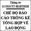 Thông tư quy định chế độ báo cáo tổng hợp về lao động số 11/2015/TT-BLĐTBXH
