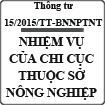 Thông tư hướng dẫn nhiệm vụ của các chi cục trực thuộc Sở Nông nghiệp và Phát triển nông thôn số 15/2015/TT-BNNPTNT