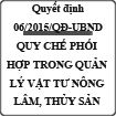 Quyết định về quy chế phối hợp trong quản lý nhà nước đối với vật tư nông, lâm, thủy sản số 06/2015/QĐ-UBND