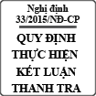 Nghị định quy định việc thực hiện kết luận thanh tra số 33/2015/NĐ-CP