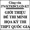 Công văn 374/KTKĐCLGD-KT giới thiệu đề thi minh họa Kỳ thi THPT quốc gia