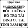 Quyết định ban hành quy định cụ thể một số nội dung về bồi thường, hỗ trợ tái định cư trên địa bàn tỉnh Nam Định số 08/2015/QĐ-UBND