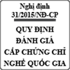 Nghị định quy định việc đánh giá cấp chứng chỉ kỹ năng nghề quốc gia số 31/2015/NĐ-CP