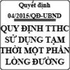 Quyết định quy định thủ tục hành chính sử dụng tạm thời một phần lòng đường trên địa bàn tỉnh Khánh Hòa số 04/2015/QĐ-UBND