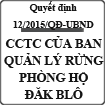 Quyết định ban hành quy định cơ cấu tổ chức của ban quản lý rừng phòng hộ Đăk Blô số 12/2015/QĐ-UBND