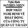 Nghị định về việc thành lập, tổ chức và hoạt động của Công ty quản lý tài sản số 04/VBHN-NHNN