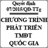Quyết định về chương trình phát triển thương mại điện tử quốc gia số 07/2015/QĐ-TTg