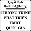 Quyết định về chương trình phát triển thương mại điện tử quốc gia số 07/2015/QĐ-TTg