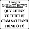 Thông tư ban hành quy chuẩn về thiết bị giám sát ô tô số 73/2014/TT-BGTVT
