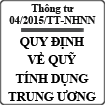 Thông tư quy định về quỹ tín dụng nhân dân số 04/2015/TT-NHNN