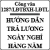 Công văn về việc tính trả lương ngày nghỉ hằng năm số 1287/LĐTBXH-LĐTL