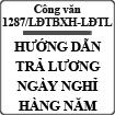 Công văn về việc tính trả lương ngày nghỉ hằng năm số 1287/LĐTBXH-LĐTL