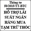 Thông tư hướng dẫn hỗ trợ lãi suất tiền vay ngân hàng để mua tạm trữ thóc gạo số 50/2015/TT-BTC