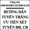 Công văn về công tác tuyển thẳng, ưu tiên xét tuyển ĐH, CĐ số 1988/BGDĐT-KTKĐCLGD