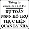 Thông tư về dự toán NSNN hỗ trợ thực hiện quản lý nhà, đất hỗ tương số 37/2015/TT-BTC