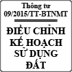 Thông tư về điều chỉnh quy hoạch, kế hoạch sử dụng đất số 09/2015/TT-BTNMT