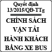 Quyết định về chính sách khuyến khích phát triển vận tải hành khách bằng xe buýt số 13/2015/QĐ-TTg