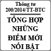 Tổng hợp điểm mới nổi bật của Thông tư 200/2014/TT-BTC