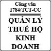 Công văn về việc quản lý thuế hộ kinh doanh số 1784/TCT-CC