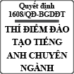 Quyết định phê duyệt chương trình đào tạo tiếng Anh chuyên ngành hệ trung cấp số 1608/QĐ-BGDĐT