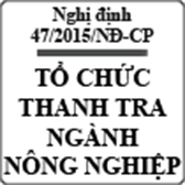 Nghị định về tổ chức và hoạt động thanh tra ngành nông nghiệp số 47/2015/NĐ-CP