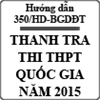 Hướng dẫn thanh tra thi trung học phổ thông quốc gia năm 2015