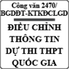 Công văn về việc hoàn thiện dữ liệu đăng kí dự thi của thí sinh số 2470/BGDĐT-KTKĐCLGD