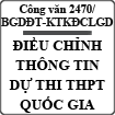 Công văn về việc hoàn thiện dữ liệu đăng kí dự thi của thí sinh số 2470/BGDĐT-KTKĐCLGD