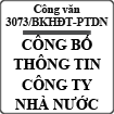 Công văn về việc hướng dẫn công bố thông tin công ty nhà nước số 3073/BKHĐT-PTDN